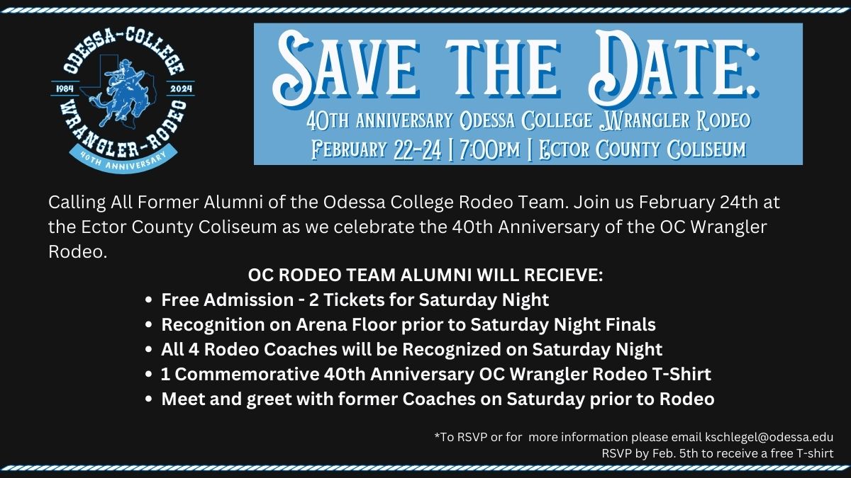 Rodeo to Host 40th Odessa College Wrangler Rodeo